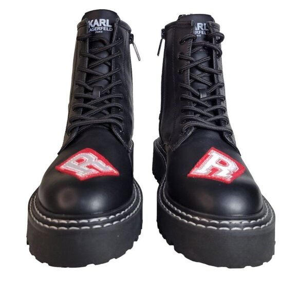 Karl Lagerfeld Paris Dixie Patched Combat Boots (Size 11M) - Picture 9 of 9